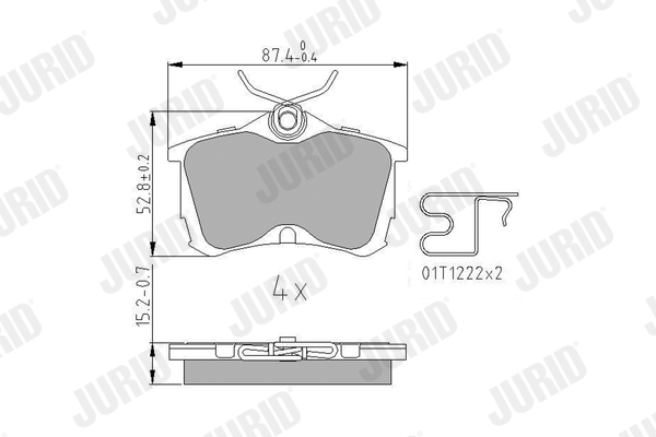 Brake Pad Set, disc brake - 572478J JURID