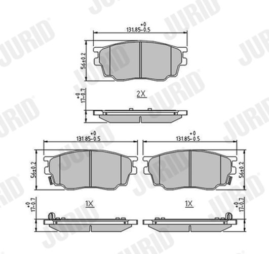 Brake Pad Set, disc brake - 572489J JURID