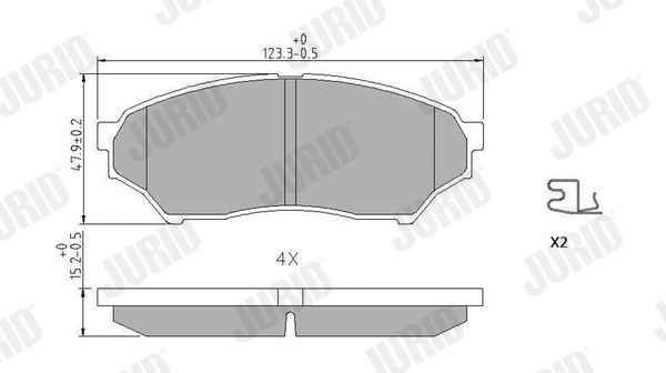 Brake Pad Set, disc brake - 572499J JURID