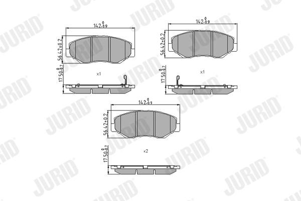 Brake Pad Set, disc brake - 572504J JURID