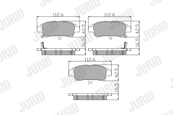 Brake Pad Set, disc brake - 572512J JURID