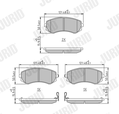 Brake Pad Set, disc brake - 572541J JURID