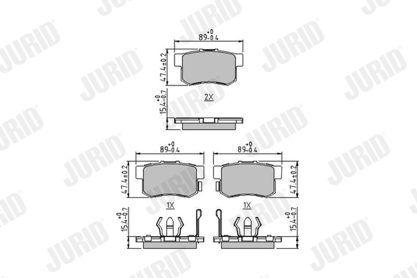 Brake Pad Set, disc brake - 572544J JURID