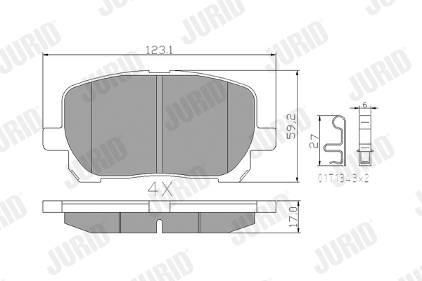Brake Pad Set, disc brake - 572546J JURID