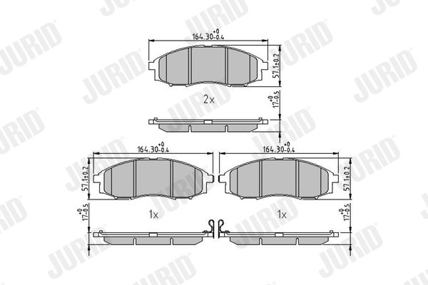 Kit pastiglie freno, Freno a disco - 572551J JURID
