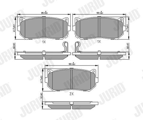 Brake Pad Set, disc brake - 572556J JURID