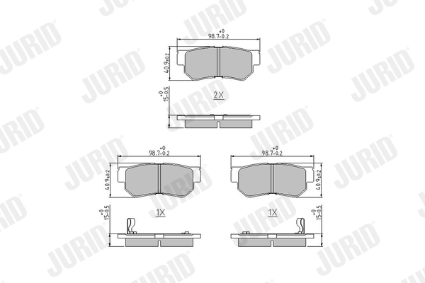 Brake Pad Set, disc brake - 572557J JURID