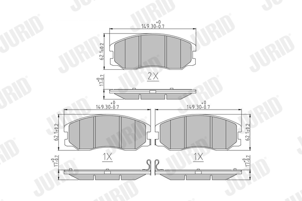 Kit pastiglie freno, Freno a disco - 572570J JURID