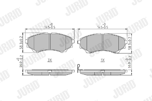 Brake Pad Set, disc brake - 572572J JURID