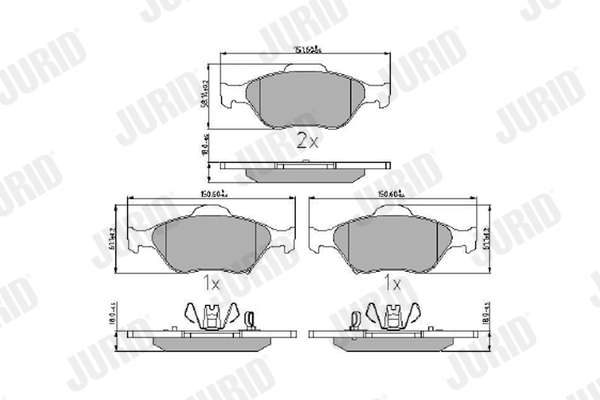 Kit pastiglie freno, Freno a disco - 572576J JURID
