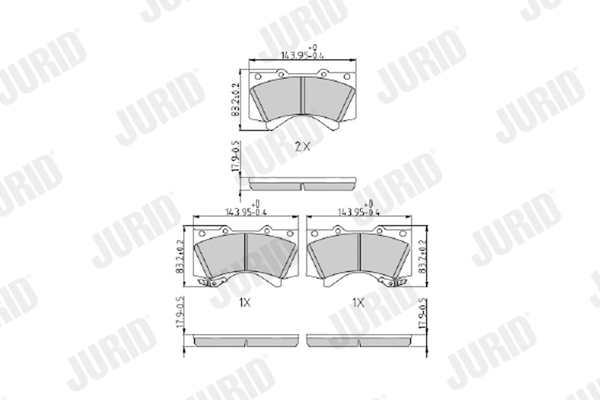 Brake Pad Set, disc brake - 572599J JURID