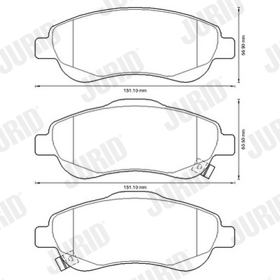 Brake Pad Set, disc brake - 572605JC JURID