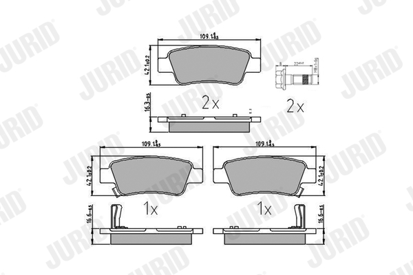 Brake Pad Set, disc brake - 572606J JURID