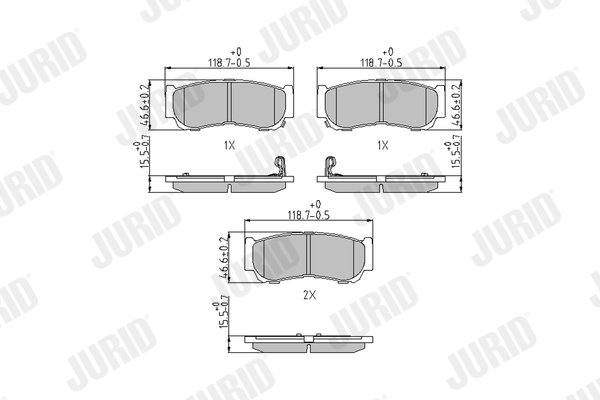 Brake Pad Set, disc brake - 572608J JURID