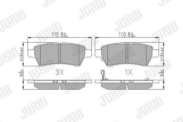 Brake Pad Set, disc brake - 572610J JURID