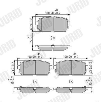 Brake Pad Set, disc brake - 572613J JURID