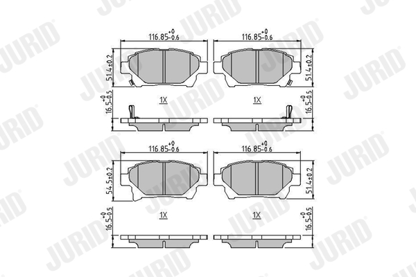 Brake Pad Set, disc brake - 572618J JURID
