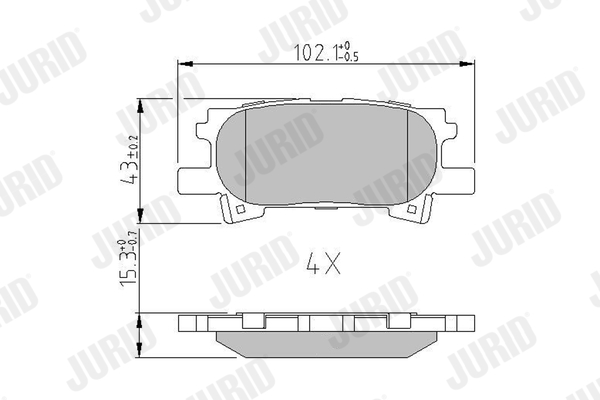 Brake Pad Set, disc brake - 572621J JURID