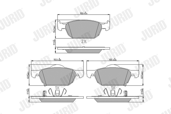 Brake Pad Set, disc brake - 572624J JURID