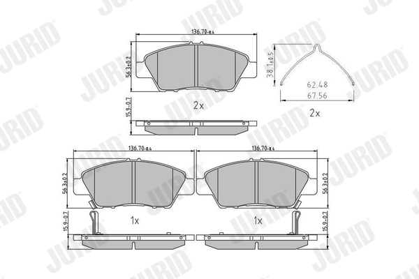 Brake Pad Set, disc brake - 572637J JURID