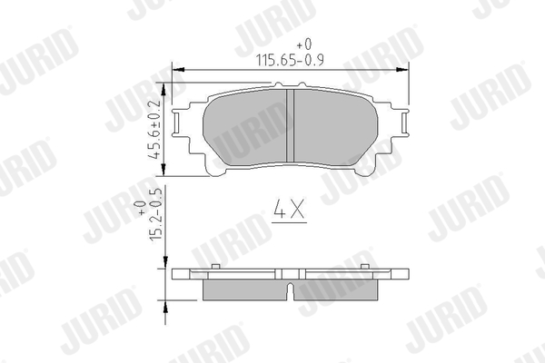 Kit pastiglie freno, Freno a disco - 572656J JURID