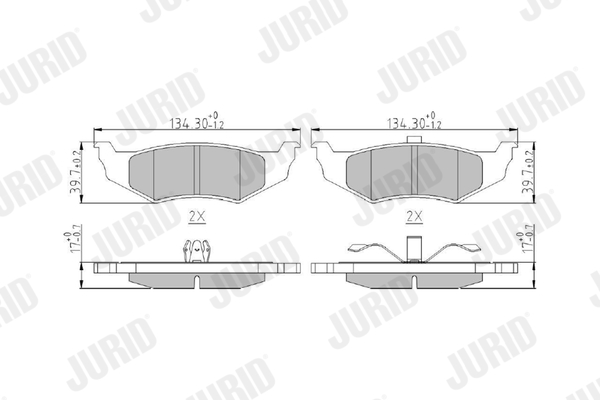 Brake Pad Set, disc brake - 573069J JURID