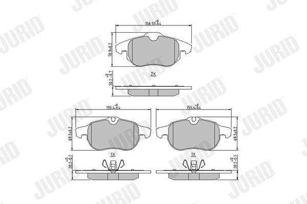 Brake Pad Set, disc brake - 573089J JURID