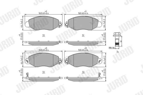 Brake Pad Set, disc brake - 573110J JURID