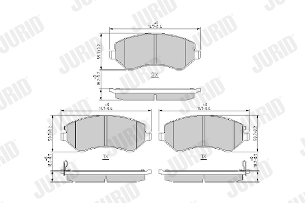 Brake Pad Set, disc brake - 573118J JURID