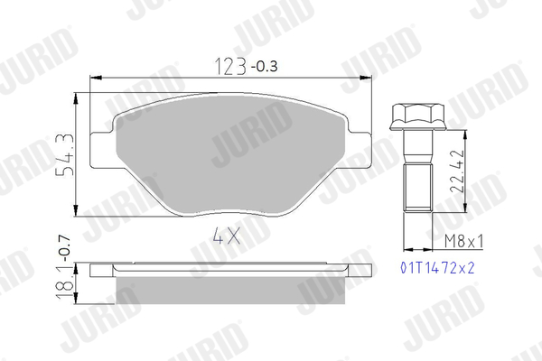 Brake Pad Set, disc brake - 573123J JURID