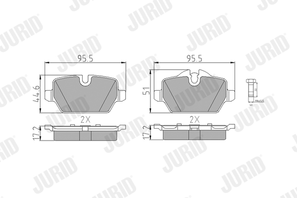 Brake Pad Set, disc brake - 573136J JURID