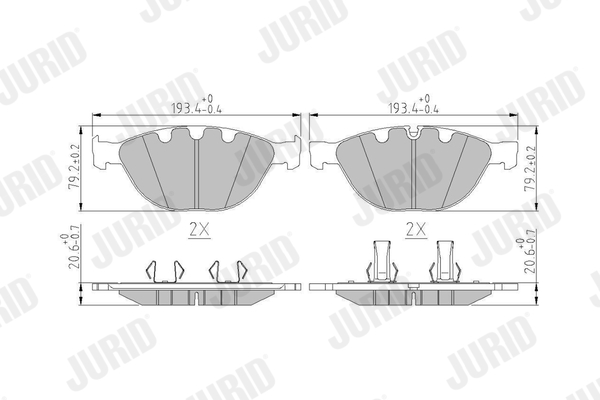 Kit pastiglie freno, Freno a disco - 573150J JURID