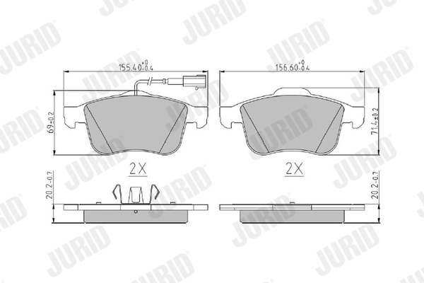 Brake Pad Set, disc brake - 573173J JURID