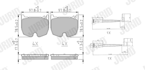 Brake Pad Set, disc brake - 573180J JURID