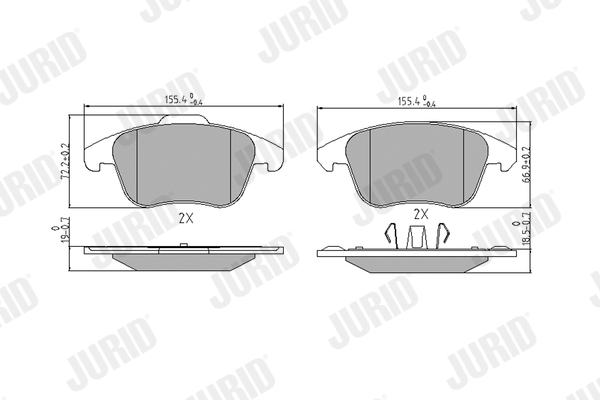 Brake Pad Set, disc brake - 573193J JURID