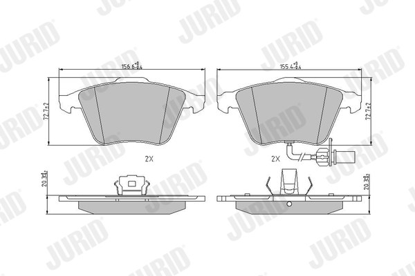 Brake Pad Set, disc brake - 573196J JURID