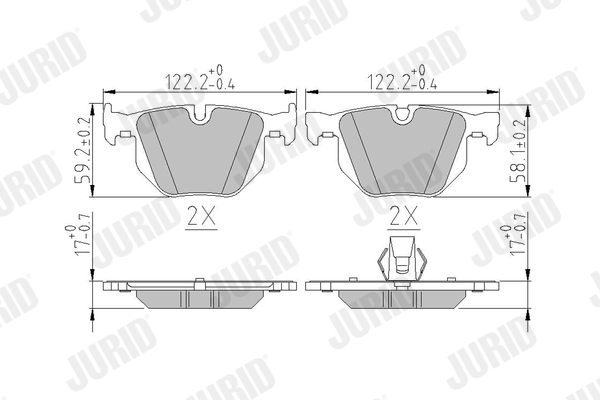 Brake Pad Set, disc brake - 573224J JURID