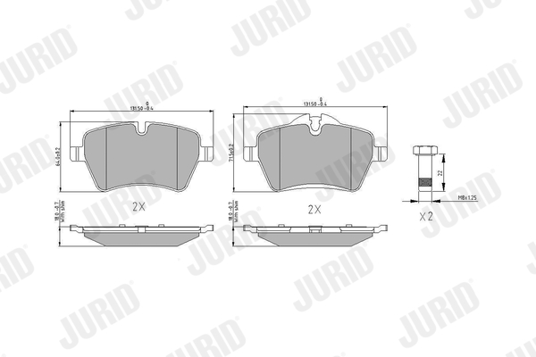 Brake Pad Set, disc brake - 573234J JURID