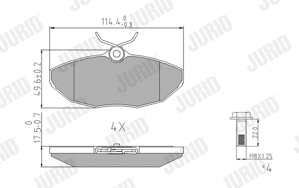 Brake Pad Set, disc brake - 573237J JURID