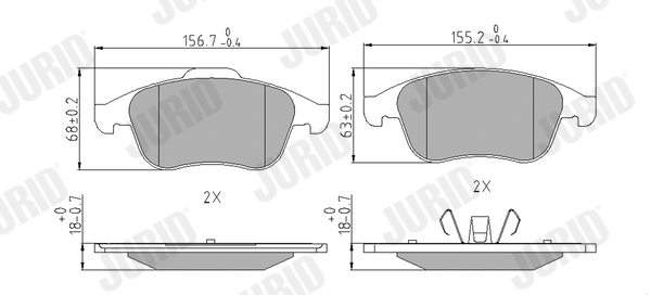 Brake Pad Set, disc brake - 573243J JURID