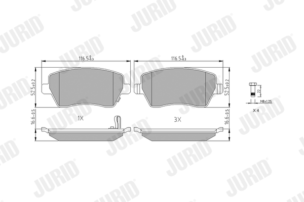 Brake Pad Set, disc brake - 573255J JURID