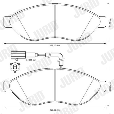 Комплект тормозных колодок, дисковый тормоз - 573260J JURID