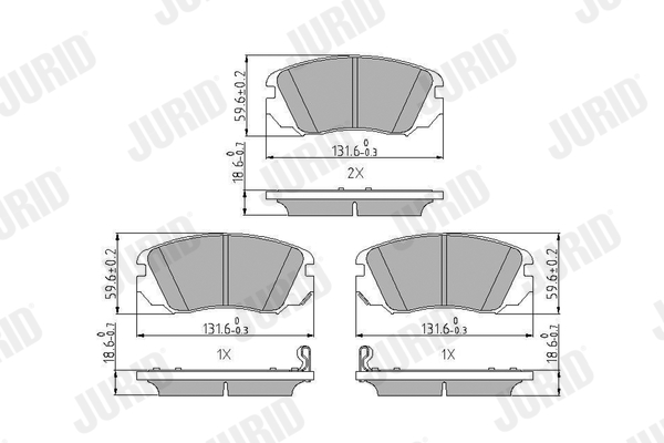 Brake Pad Set, disc brake - 573269J JURID