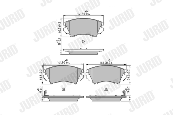 Brake Pad Set, disc brake - 573270J JURID