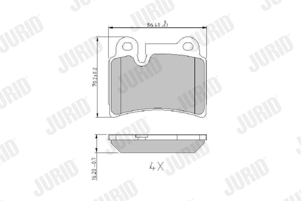 Brake Pad Set, disc brake - 573297J JURID