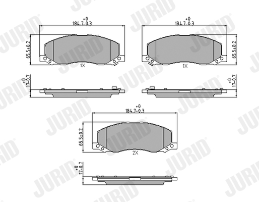 Brake Pad Set, disc brake - 573326J JURID