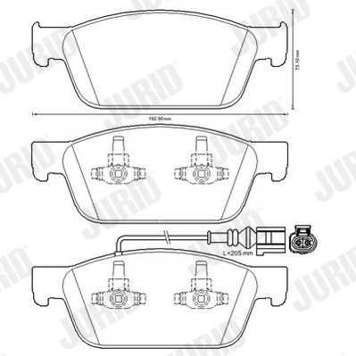 Brake Pad Set, disc brake - 573330J JURID