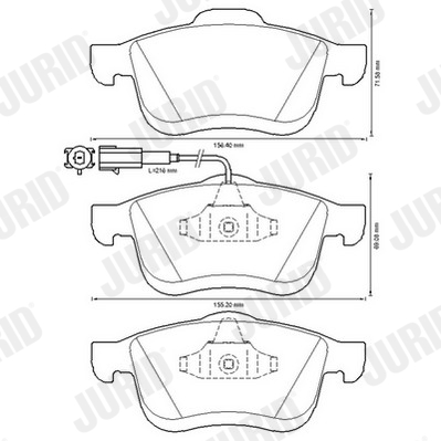 Brake Pad Set, disc brake - 573334J JURID