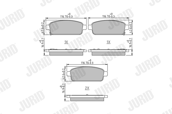 Brake Pad Set, disc brake - 573335J JURID