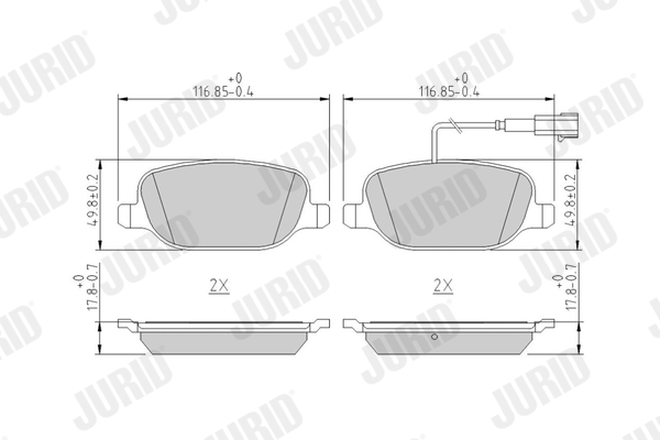 Brake Pad Set, disc brake - 573348J JURID